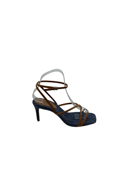 Schutz Sandalo in tessuto tacco 8cm Donna SCHUTZ con fasce in pelle cuoio da donna