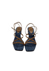 Schutz Sandalo in tessuto tacco 8cm Donna SCHUTZ con fasce in pelle cuoio da donna