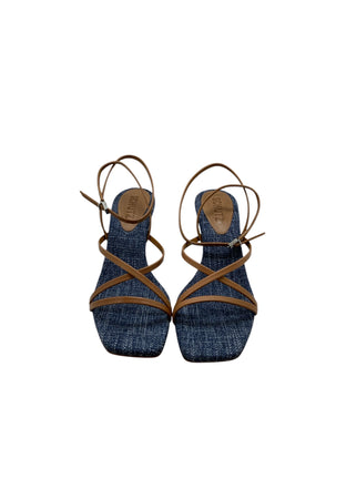 Schutz Sandalo in tessuto tacco 8cm Donna SCHUTZ con fasce in pelle cuoio da donna
