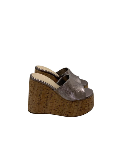 AREZZO Ciabatta con zeppa Donna in sughero e pelle lucida da donna