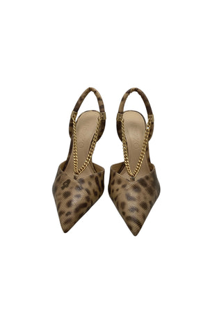 AREZZO Slingback maculata tacco 11cm Donna con catena oro da donna
