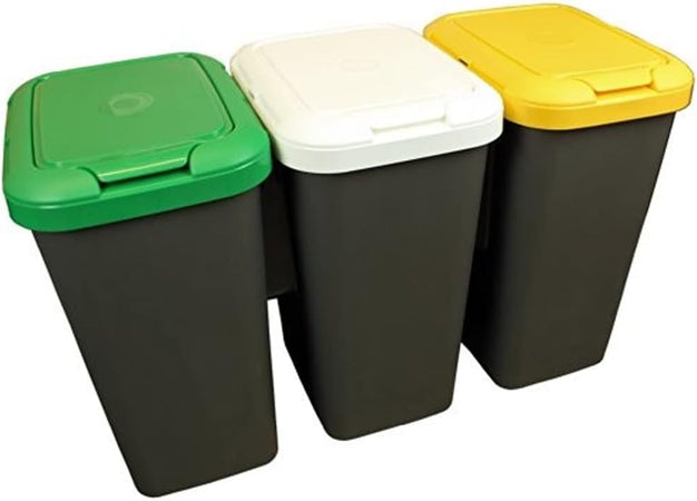 Pattumiera Raccolta Differenziata Set 'Trio' 25 Lt. Cm 78,5 X 32 X 47,4 - Tontarelli
