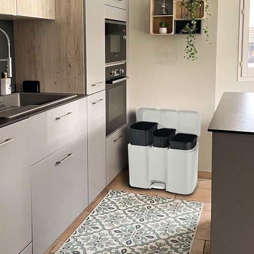 Pattumiera Differenziata Patty 3 Lt.13+8+13 Cm.58,5X32X41,5H. Lt.13+8+13 Panna Tontarelli