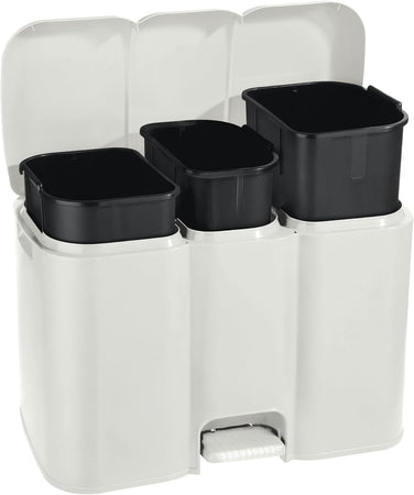 Pattumiera Differenziata Patty 3 Lt.13+8+13 Cm.58,5X32X41,5H. Lt.13+8+13 Panna Tontarelli