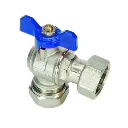 Valvola A Sfera A Squadra In Ottone Con Estremità A Stringere Per Tubo Multistrato E Dado Girello - Ø20X3/4 - Tim