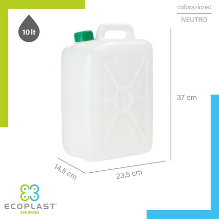 Tanica Per Alimenti Lt. 10 Confezione 5 Pezzi - Ecoplast