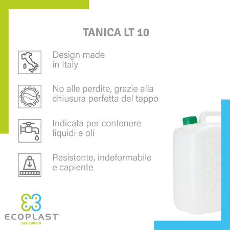 Tanica Per Alimenti Lt. 10 Confezione 5 Pezzi - Ecoplast