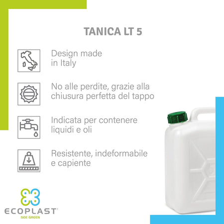 Tanica Per Alimenti Pesante 5 L Ecoplast Confezione 12 Pezzi