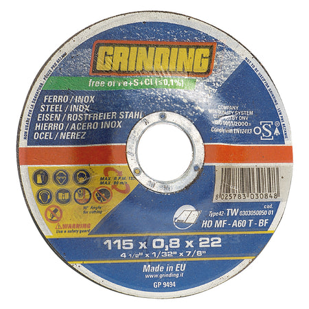 Mola Abrasiva Per Inox Ø 115 X 0,8- 50 Pezzi - Grinding