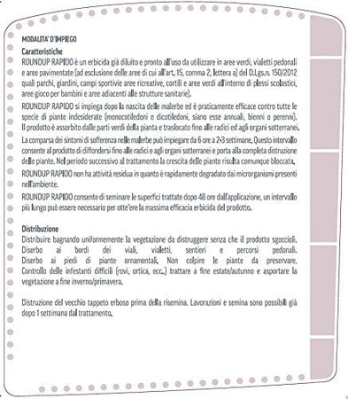 Diserbante Totale Liquido Pronto All'Uso Pfnpo- - Lt.1 - 1 Pezzi Roundup