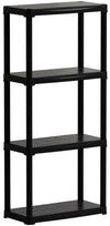 Kit Scaffali In Plastica 4 Ripiani Cm. 60X30X133 H Col. Nero