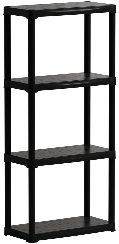 Kit Scaffali In Plastica 4 Ripiani Cm. 60X30X133 H Col. Nero