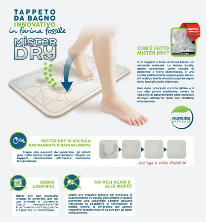 Tappetino Da Bagno Mr Dry Fantasie Bolle- Cm. 60 X 39 - H. 0.9- Dhimp- Pezzi 1