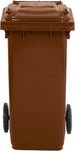 Bidone Per La Raccolta Differenziata 120 Lt Per Esterni Marrone Certificato Uni En 840 Con Coperchio E Ruote