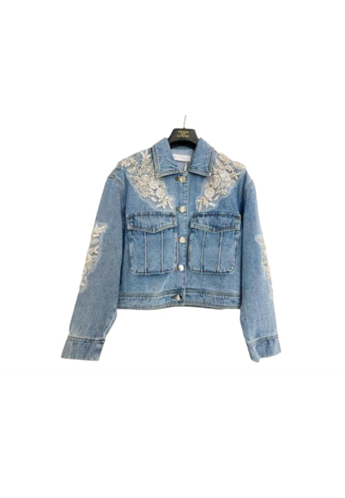 TRASH AND LUXURY Giubbotto jeans Donna con applicazioni da donna
