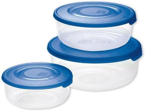 Contenitore Tondo In Plastica Set 'Frigo Box' Coperchio Acqua Trasparente - Tontarelli
