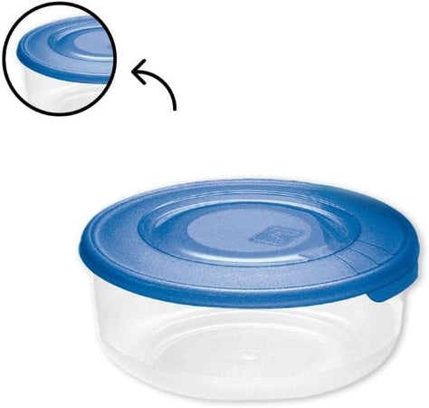 Contenitore Tondo In Plastica Set 'Frigo Box' Coperchio Acqua Trasparente - Tontarelli