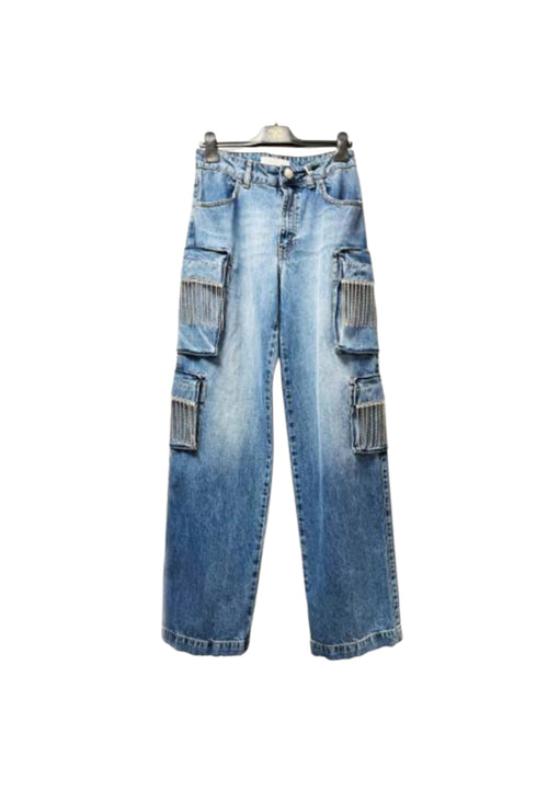 TRASH AND LUXURY Jeans cargo Donna con applicazioni da donna