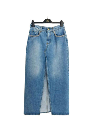 TRASH AND LUXURY Gonna jeans chiaro Donna con applicazioni sulla tasca da donna