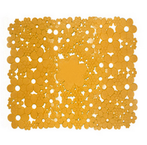 Tappeto Antiscivolo Mod. Flowers Cm 53 X 53- Arancio- Dh- Pezzi 1