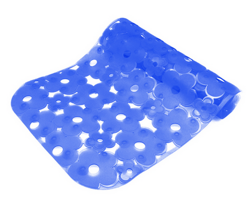Tappeto Antiscivolo Per Vasca Mod. Margherita Cm 72 X 36- Blu- Dh