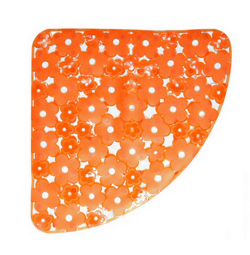 Tappeto Antiscivolo Per Doccia Angolo Mod. Margherita Cm 59X59- Arancio- Dh