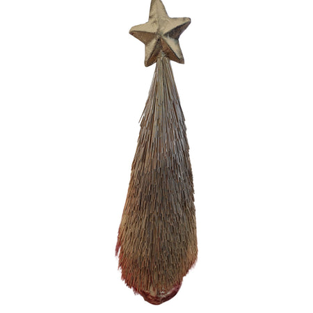 Albero di Natale pino con stella "Furry" decorazione per interno da Ø21 x h68 cm