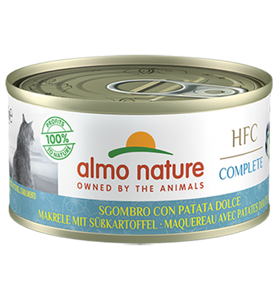 Almo Nature Scatoletta HFC Complete gusto Sgombro e Patata Dolce per Gatti Adulti 70gr