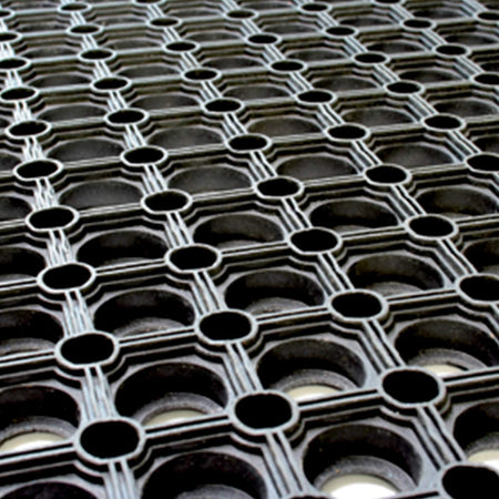 Zerbino Modulare Nido D’Ape In Gomma Nera Antiscivolo Misura 50 X 100 Cm