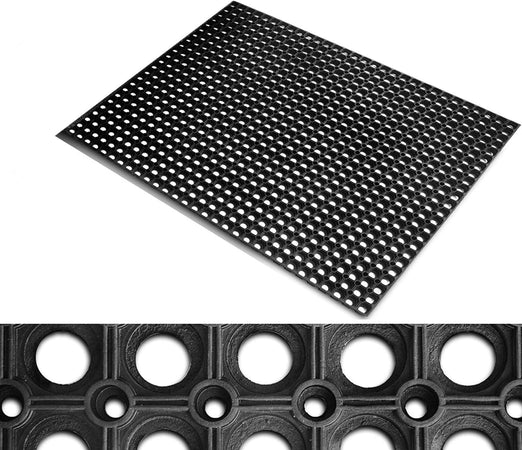 Zerbino Modulare Nido D’Ape In Gomma Nera Antiscivolo Misura 50 X 100 Cm