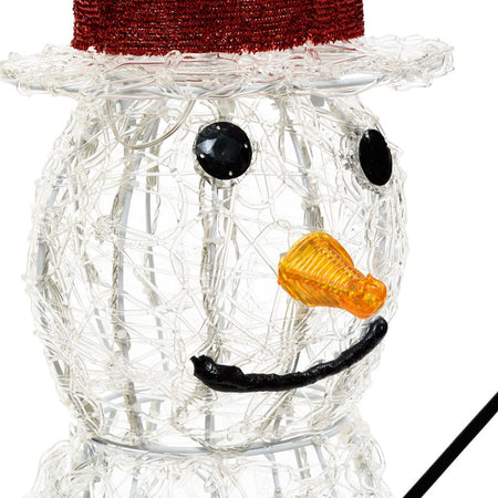 Pupazzo di neve 3D luminoso in acrilico con led bianco, decorazione per interno ed esterno