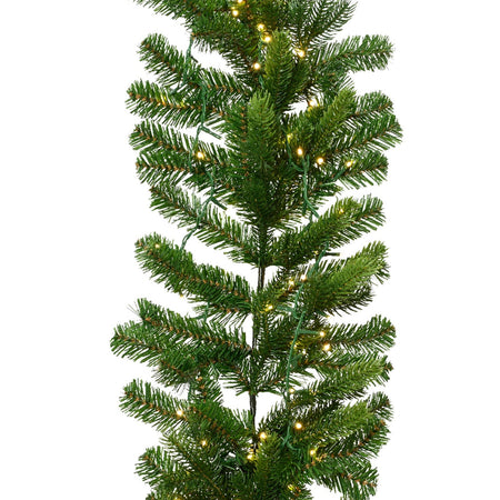 Ghirlanda natalizia "Galloway" in PE effetto real Touch, con LED da 270 cm