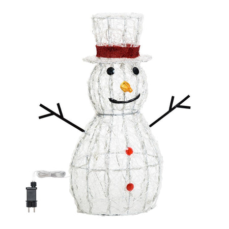 Pupazzo di neve 3D luminoso in acrilico con led bianco, decorazione per interno ed esterno