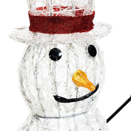 Pupazzo di neve 3D luminoso in acrilico con led bianco, decorazione per interno ed esterno