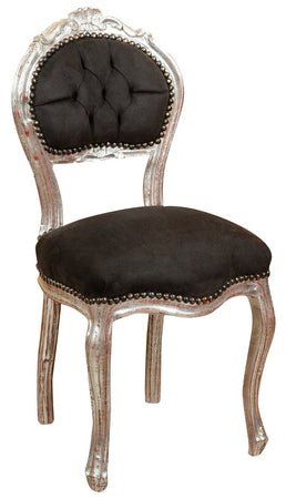 Biscottini Biscottini Sedia Poltroncina Luigi XVI Legno Faggio Intagliata Argento