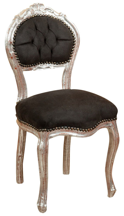 Biscottini Biscottini Sedia Poltroncina Luigi XVI Legno Faggio Intagliata Argento