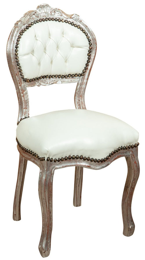 Biscottini Biscottini Sedia Poltroncina Luigi XVI Faggio Massello Intagliato Argento