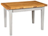 Biscottini Tavolo Country allungabile in legno massello di tiglio struttura grigio anticato piano naturale Made in Italy