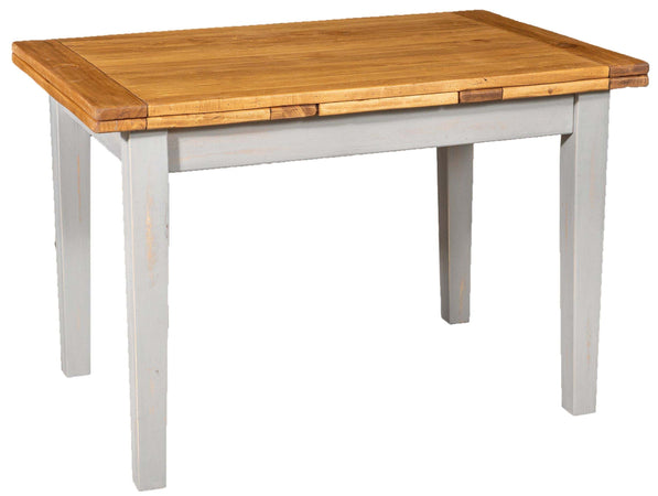 Biscottini Tavolo Country allungabile in legno massello di tiglio struttura grigio anticato piano naturale Made in Italy