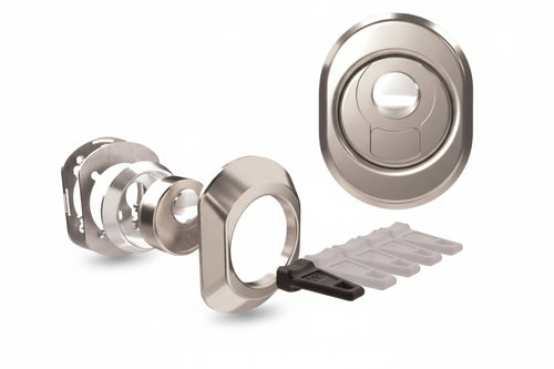 Defender Magn. Bkl M1 Cromo Sat. Con Vaschetta In Acciaio Antishock- - Mm.50X25H. Interasse Mm.38 - 1 Pezzi Cipierre