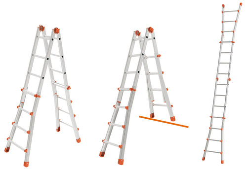 Marchetti Scala Telescopica In Alluminio Squadra Piu' Gradini Nâ°6+6 H Max Cm. 630