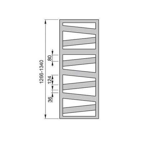 Termoarredo Zehnder Ribbon H. 1266- Bianco Largh. Cm 50- Zehnd- Pezzi 1