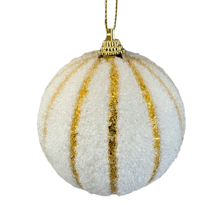 4 palline per albero di natale  Bianco e Oro pendaglio decorato