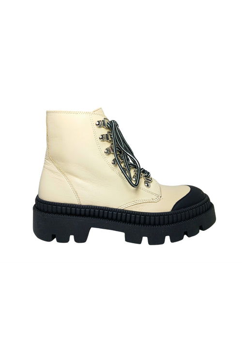 FABBRICA DEI COLLI Scarpe Donna Fabbrica Dei Colli Anfibi in pelle nero/conchiglia-Chiusura con lacci da donna