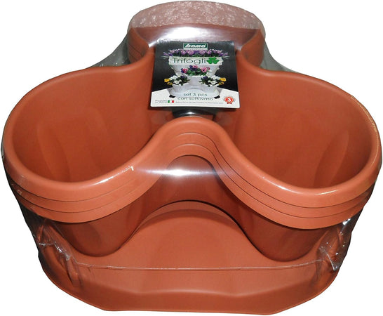 Set Vaso 'Trifoglio' Ø Cm 40Xh.51 Lt. 6 - Terracotta - Bama