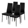 Sedia Moderna 4pz Metallo Verniciato Pelle Ecologica Sala Pranzo Cucina Nero