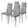 Sedia Moderna 4pz Metallo Verniciato Pelle Ecologica Sala Pranzo Cucina Grigio