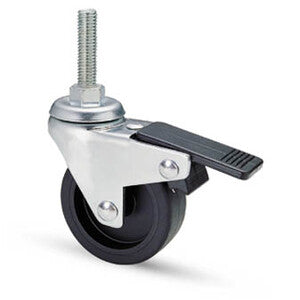 Ruota Mobile D 50 Mm Gomma 220Bisb Perno 8Max30 C/Freno- 12,0 Pz