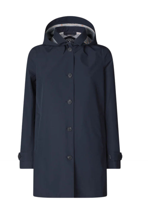 SAVE THE DUCK Impermiabile con cappuccio Donna Save the Duck April Blue Black da donna