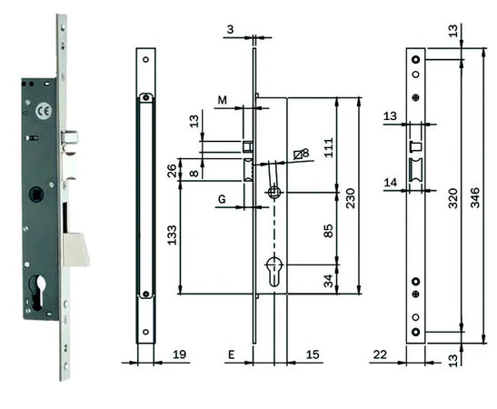 Elettroserratura Infilare Montanti Con Caten. Quadro E Scrocco 78180 Mm.35 (781802352) Iseo